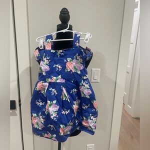 Girls’ blue floral cold shoulder dress-Janie and Jack